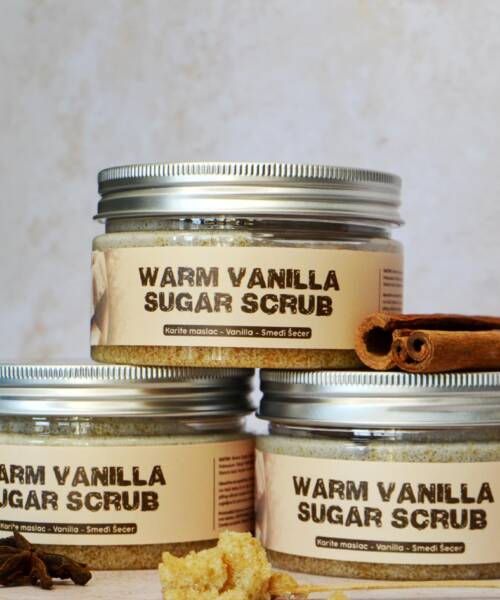 Warm vanilla body scrub